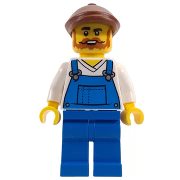 Window Cleaner, Blue Overall, Reddish Brown Cap