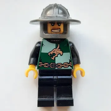 Dragon Knight, Dark Green, Wide Brim Helmet, Angry (Pearl Titanium)