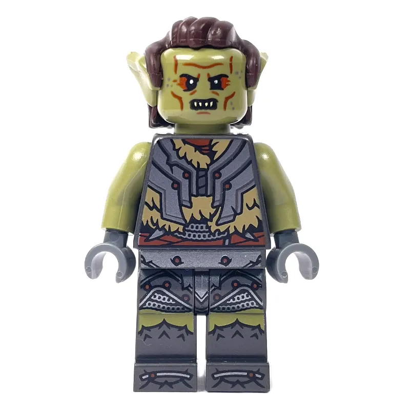 Orc, Olive Green, Dark Tan Fur Trim