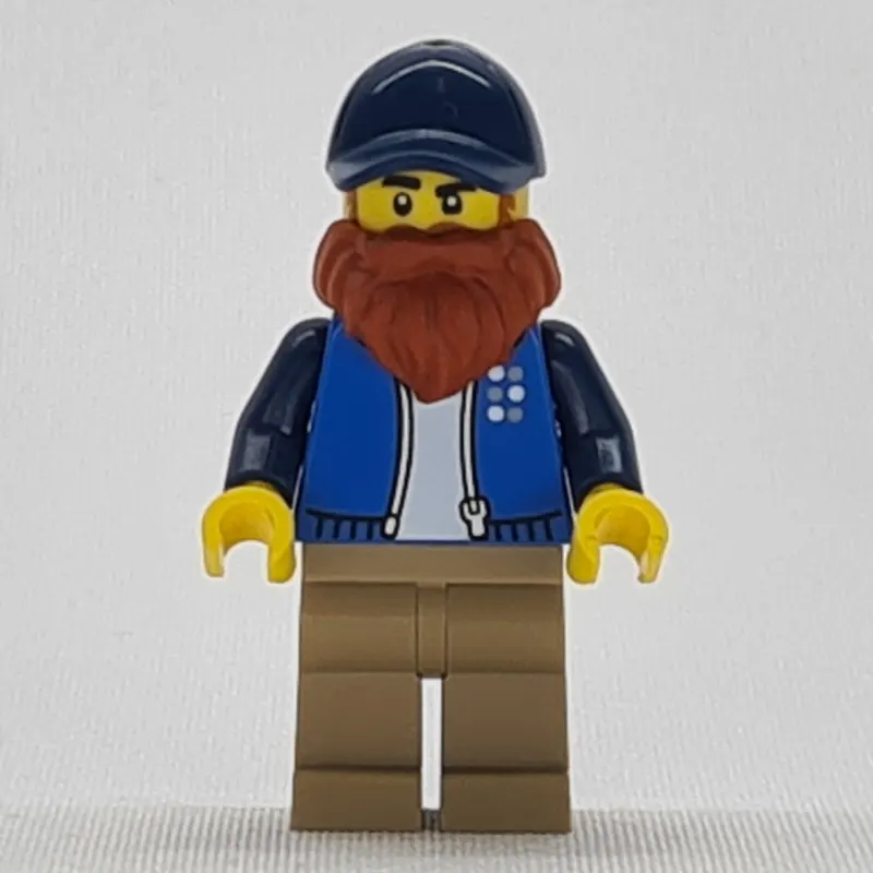 Man, Dark Azure Jacket, Dark Tan Legs, Dark Blue Hat, Dark Orange Beard