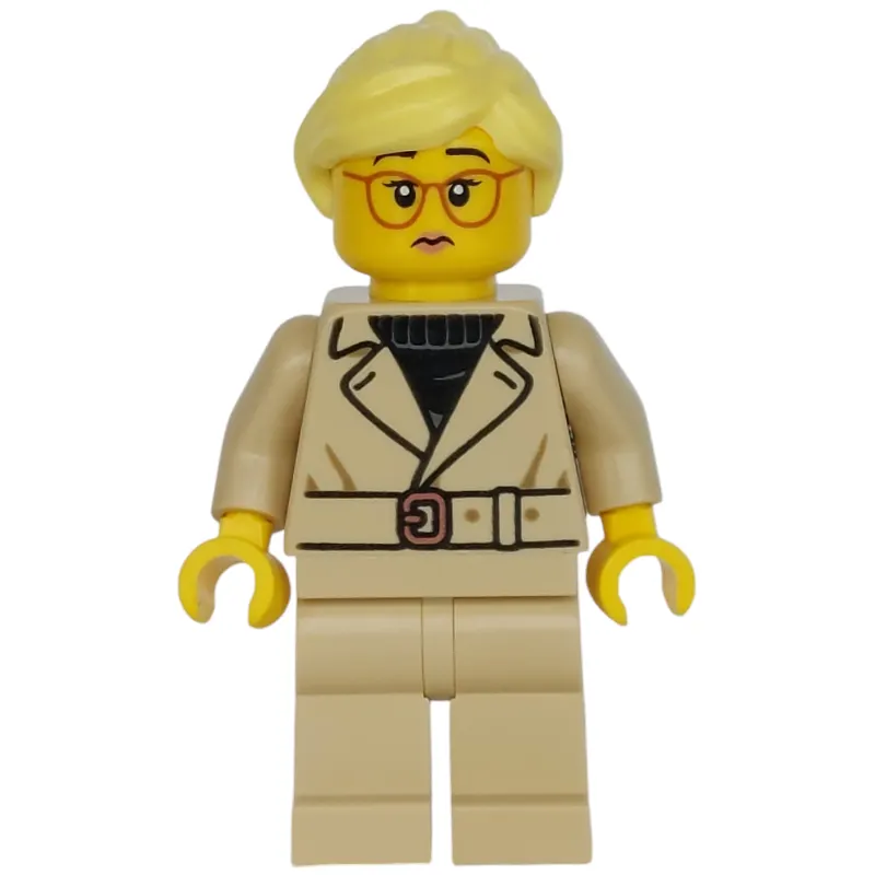 Woman, Tan Jacket and Legs, Glasses