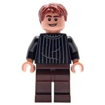 Oliver Wood, Black Sweater, Dark Brown Legs