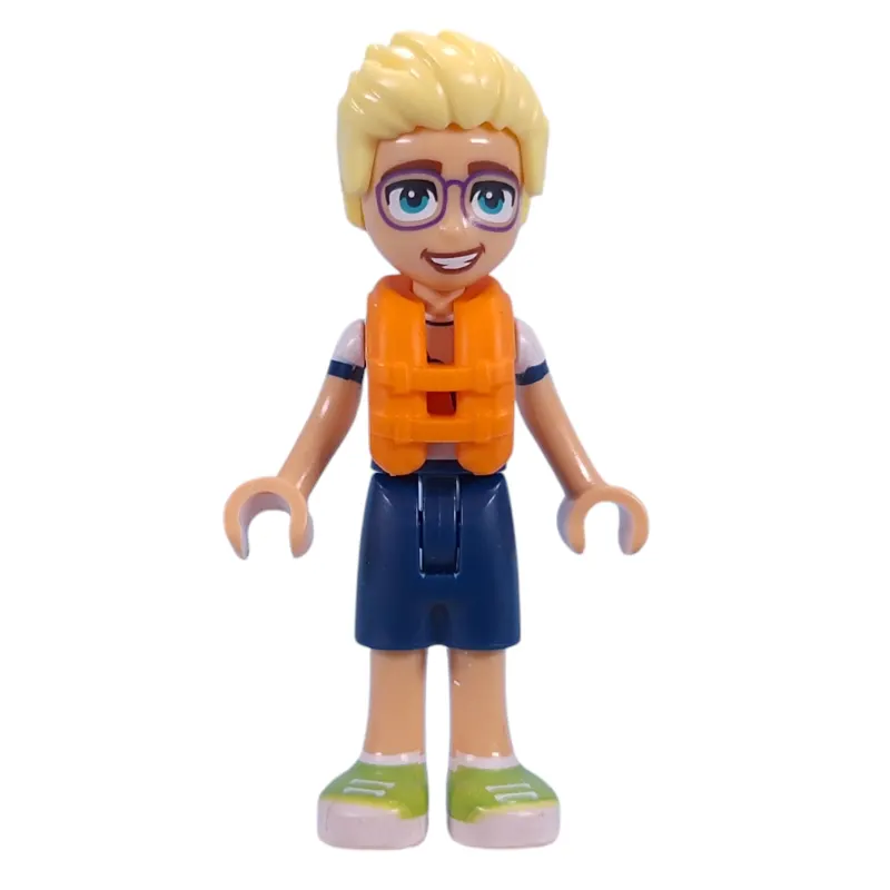 Olly - White Top, Dark Blue Shorts, Life Jacket