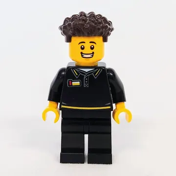 Store Employee, Black Suit, Dark Brown Hair