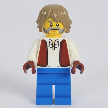 Villager, Man, Dark Brown Vest, Blue Legs, Dark Tan Hair