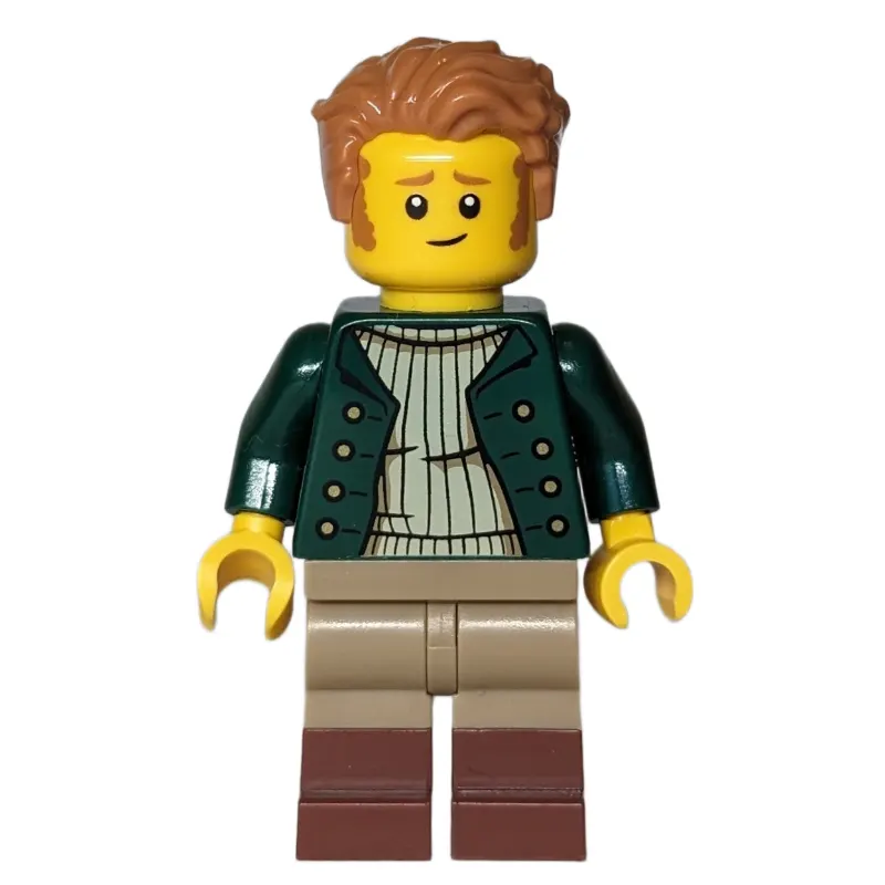 Man, Dark Green Torso, Dark Tan Legs, Medium Nougat Hair
