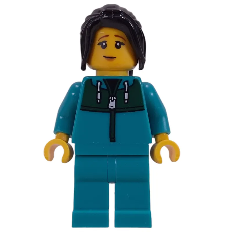 Astronaut, Dark Turquoise Jumpsuit, Black Hair
