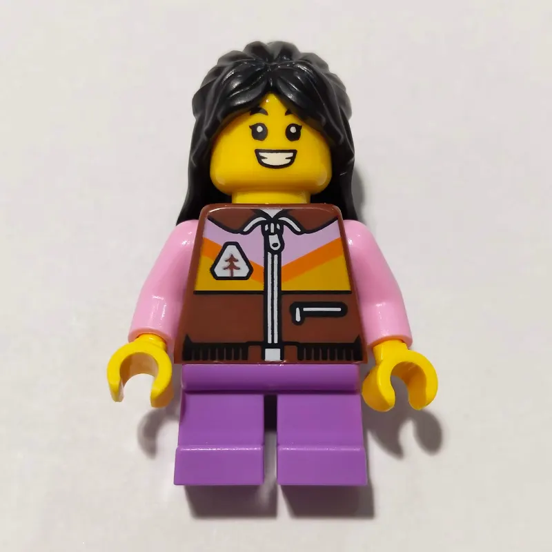 Kid, Reddish Brown Torso, Medium Lavender Legs, Black Hair