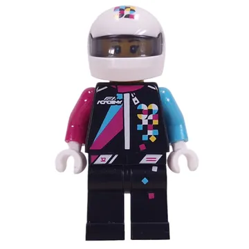 F1 ACADEMY Driver, Black Suit, White Helmet