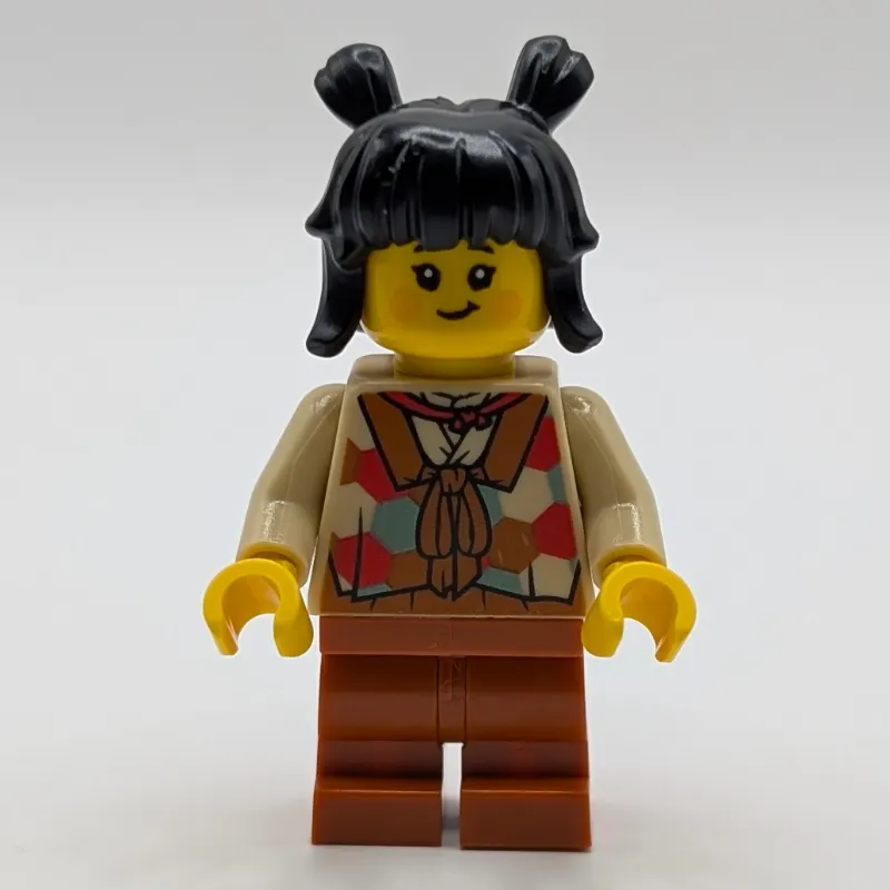 Tan Tunic, Dark Orange Medium Legs, Black Hair