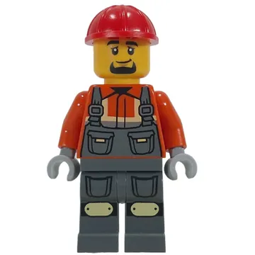 Construction Worker, Dark Bluish Gray Overalls