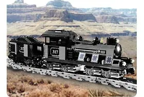 Large Train Engine with Tender Gray