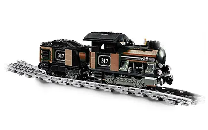 Small Train Engine with Tender Brown