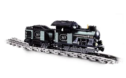 Small Train Engine with Tender Gray