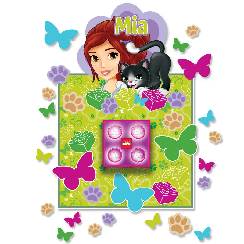 Friends Brick Night Light and Wall Decals - Mia