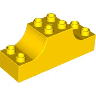 Duplo Brick 2 x 6 x 2 Curved Ends with 'Zoo' in Form of Snake Print