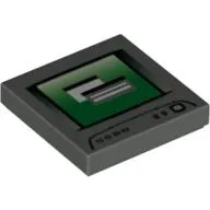 Tile 2 x 2 with Computer Monitor, White Power Switch Icon Print