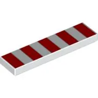 Tile 1 x 4 with 5 Red Stripes Print
