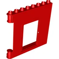 Duplo Building Wall 1 x 8 x 6, with Door Opening and Fire Logo Print