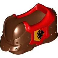 Duplo Horse Barding with Silver Armor and Dragon with Red and Yellow Background Print