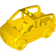 Duplo Car with 2 Studs on Roof, Dark Bluish Gray Base with 'Post' Print