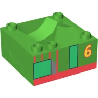 Duplo Train Cab / Tender Base 4 x 4 x 1.5 with Thomas & Friends Percy Print