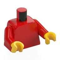 Torso 'LEGO STORE CHENGDU 2022' / LEGO Logo Back Print, Red Arms, Yellow Hands