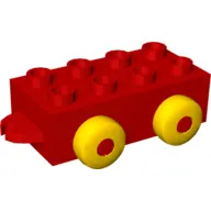 Quatro Car Base 2 x 4 with Hitches and 4 Yellow Wheels