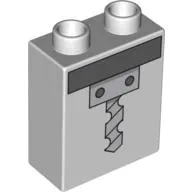 Duplo Brick 1 x 2 x 2 with Drill Print
