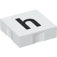 Duplo Tile 2 x 2 with Lowercase 'h' Print