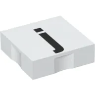 Duplo Tile 2 x 2 with Lowercase 'j' Print