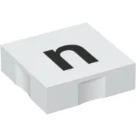 Duplo Tile 2 x 2 with Lowercase 'n' Print