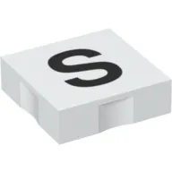 Duplo Tile 2 x 2 with Capital 'S' Print
