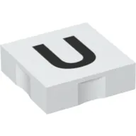 Duplo Tile 2 x 2 with Capital 'U' Print