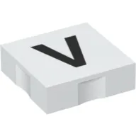Duplo Tile 2 x 2 with Capital 'V' Print