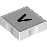 Duplo Tile 2 x 2 with Less Than ( '<' ) / Greater Than ( '>' ) Print