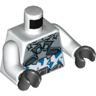 Torso Silver Body Armor with Blue Camouflage Print, White Arms, Black Hands