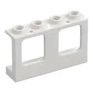 Window 1 x 4 x 2 Plane, Hollow Studs, Single Hole Top and Bottom for Glass