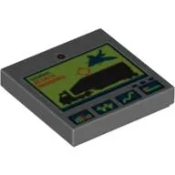 Tile 2 x 2 with Jet Attacking Truck and 'ATTACK WARNING' Screen Print