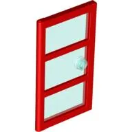 Door 1 x 4 x 6 with 3 Panes and Stud Handle with Trans-Light Blue Glass