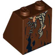 Brick Sloped 65° 2 x 2 x 2 with Bottom Tube and Rope Belt, Tatters, and Stitches Print