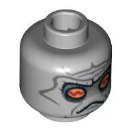 Minifig Head Nute Gunray, Neimoidian Gray Facial Lines Print