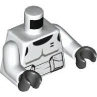 Torso Armour Scout Trooper with Dark Bluish Gray Accents Print, White Arms, Black Hands