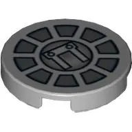 Tile Round 2 x 2 with SW Radial Machinery Print