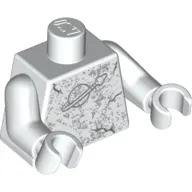 Torso Classic Space Logo with Marbling and Cracks Print, White Arms and Hands
