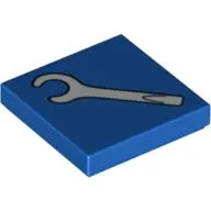 Tile 2 x 2 with White Spanner / Screwdriver Print