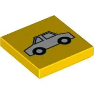 Tile 2 x 2 with White Car Print