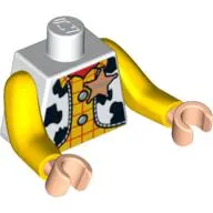 Torso with Long Arms, Vest with Sheriff Star over Yellow Shirt Print, Yellow Arms, Light Nougat Hands