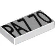 Tile 1 x 2 with 'PA7 70' Print