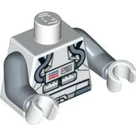 Torso Clone Pilot with Sand Blue Belt and Printed Back Print, Sand Blue Arms, White Hands